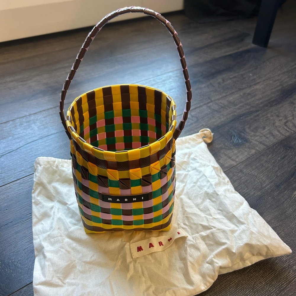 Marni Multicolor Woven Basket Bag